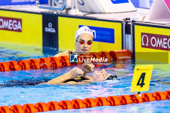 2023-12-07 - Bonnet Charlotte of France celebrating the win during Women’s 100m Individual Medley Final at the LEN Short Course European Championships 2023 on December 7, 2023 in Otopeni, Romania - SWIMMING - LEN SHORT COURSE EUROPEAN CHAMPIONSHIPS 2023 - DAY 3 - SWIMMING - SWIMMING