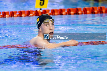 07/12/2023 - Daniel Wiffen of Ireland celebrating the victory during Men’s 1500m Freestyle at the LEN Short Course European Championships 2023 on December 7, 2023 in Otopeni, Romania - SWIMMING - LEN SHORT COURSE EUROPEAN CHAMPIONSHIPS 2023 - DAY 3 - NUOTO - NUOTO