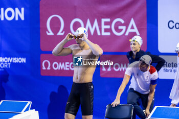 09/12/2023 - Grousset Maxime of France before the start of the Mixed 4x50m Freestyle Final at the LEN Short Course European Championships 2023 on December 9, 2023 in Otopeni, Romania - SWIMMING - LEN SHORT COURSE EUROPEAN CHAMPIONSHIPS 2023 - DAY 5 - NUOTO - NUOTO