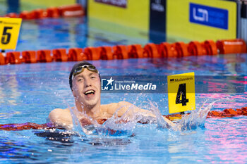 10/12/2023 - Wiffen Daniel of Ireland celebrating winning and setting the new World Record during Men’s 800m Freestyle Final at the LEN Short Course European Championships 2023 on December 10, 2023 in Otopeni, Romania - SWIMMING - LEN SHORT COURSE EUROPEAN CHAMPIONSHIPS 2023 - DAY 6 - NUOTO - NUOTO