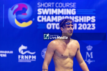 2023-12-10 - Ponti Noe of Switzerland after finishing second during Men’s 100m Individual Medley Final at the LEN Short Course European Championships 2023 on December 10, 2023 in Otopeni, Romania - SWIMMING - LEN SHORT COURSE EUROPEAN CHAMPIONSHIPS 2023 - DAY 6 - SWIMMING - SWIMMING