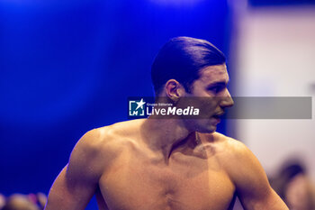 2023-12-10 - Mora Lorenzo of Italy after the win during Men’s 200m Backstroke at the LEN Short Course European Championships 2023 on December 10, 2023 in Otopeni, Romania - SWIMMING - LEN SHORT COURSE EUROPEAN CHAMPIONSHIPS 2023 - DAY 6 - SWIMMING - SWIMMING