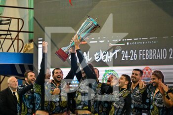 26/02/2023 - team Pro Recco celebrates after scoring a match - FINAL EIGHT MEN - 1ST PLACE FINAL - CC ORTIGIA VS PRO RECCO - COPPA ITALIA - PALLANUOTO