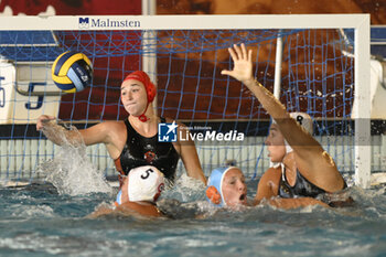 2023-09-24 - BANCHELLI Caterina of SIS Roma (ITA) during the preliminary round of the Waterpolo LEN Champions League Women, Group D between SIS Roma (ITA) vs Dunajuvaros (HUN), scheduled for 24 September 2023 at the Centro Federale Polo Natatorio in Ostia, Italy. - SIS ROMA VS DUNAUJVAROS VC - CHAMPIONS LEAGUE WOMEN - WATERPOLO