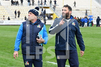 2023-01-21 - Alessandro Troncon and Roberto Santamaria coaches of Italy - NAZIONALE A - ITALY VS ROMANIA - OTHER - RUGBY