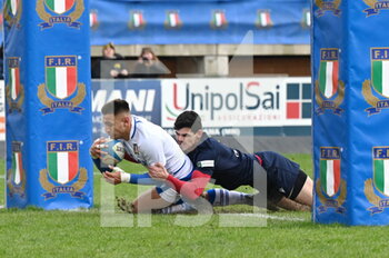 21/01/2023 - Pierre Bruno (Italy) scores a try - NAZIONALE A - ITALY VS ROMANIA - ALTRO - RUGBY