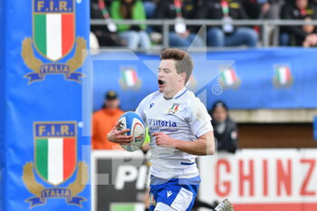 21/01/2023 - Manfredi Albanese (Italy) scores a try - NAZIONALE A - ITALY VS ROMANIA - ALTRO - RUGBY