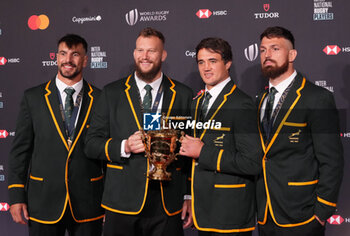 2023-10-29 - Eben Etzebeth, RG Snyman, Franco Mostert and Jean Kleyn of South Africa during the World Rugby Awards 2023 on October 29, 2023 at opéra Garnier in Paris, France - RUGBY - WORLD RUGBY AWARDS 2023 - OTHER - RUGBY