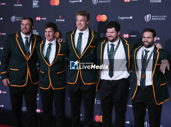 2023-10-29 - Duane Vermeulen, Kwagga Smith, Pieter-Steph du Toit, Marco van Staden, Cobus Reinach of South Africa during the World Rugby Awards 2023 on October 29, 2023 at opéra Garnier in Paris, France - RUGBY - WORLD RUGBY AWARDS 2023 - OTHER - RUGBY