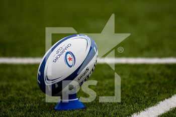 14/01/2023 - Match ball during the Champions Cup, rugby union match between Gloucester Rugby and Leinster Rugby on January 14, 2023 at the Kingsholm Stadium in Gloucester, England - RUGBY - CHAMPIONS CUP - GLOUCESTER V LEINSTER - HEINEKEN CHAMPIONS CUP - RUGBY