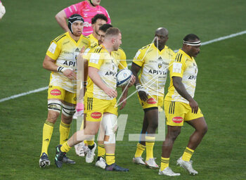2023-04-03 - Celebration TRY Pierre Bourgarit of Stade Rochelais during the Heineken Champions Cup, Round of 16, Rugby union match between Stade Rochelais (La Rochelle) and Gloucester Rugby on April 1, 2023 at Marcel Deflandre stadium in La Rochelle, France - RUGBY - CHAMPIONS CUP - LA ROCHELLE V GLOUCESTER - CHAMPIONS CUP - RUGBY