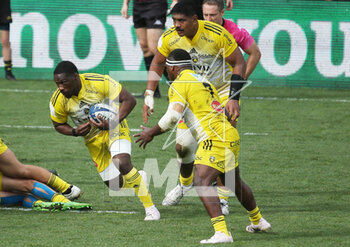 2023-04-09 - Yoan Tanga, Will Skelton and Levani Botia of Stade Rochelais during the Heineken Champions Cup, Quarter Finals, rugby union match between Stade Rochelais (La Rochelle) and Saracens on April 9, 2023 at Marcel Deflandre stadium in La Rochelle, France - RUGBY - CHAMPIONS CUP - LA ROCHELLE V SARACENS - CHAMPIONS CUP - RUGBY