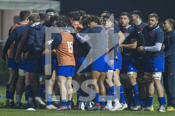 2023-02-03 - the team of France during warmup - 2023 U20 - ITALY VS FRANCE - SIX NATIONS - RUGBY