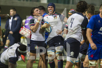 2023-02-03 - Italy celebrate 3th try of the match - 2023 U20 - ITALY VS FRANCE - SIX NATIONS - RUGBY