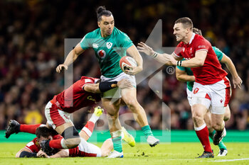 04/02/2023 - James Lowe of Ireland is tackled by Taulupe Faletau of Wales during the Six Nations 2023, rugby union match between Wales and Ireland on February 4, 2023 at Millenium Stadium in Cardiff, Wales - RUGBY - SIX NATIONS 2023 - WALES V IRELAND - 6 NAZIONI - RUGBY