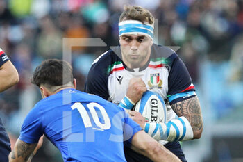 05/02/2023 - Niccolo' Cannone of Italy in action during the 2023 Six Nations, rugby union match between Italy and France on February 5, 2023 at Stadio Olimpico in Rome, Italy - RUGBY - 6 NATIONS 2023 - ITALY V FRANCE - 6 NAZIONI - RUGBY