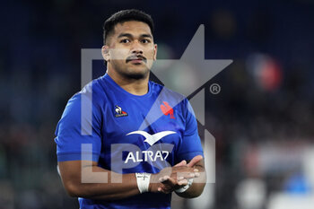 2023-02-05 - Sipili Falatea of France greets his supporters at the end of the 2023 Six Nations, rugby union match between Italy and France on February 5, 2023 at Stadio Olimpico in Rome, Italy - RUGBY - 6 NATIONS 2023 - ITALY V FRANCE - SIX NATIONS - RUGBY