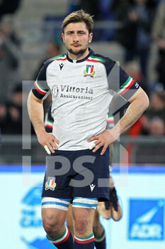 2023-02-05 - Giovanni Pettinelli of Italy looks on at the end of the 2023 Six Nations, rugby union match between Italy and France on February 5, 2023 at Stadio Olimpico in Rome, Italy - RUGBY - 6 NATIONS 2023 - ITALY V FRANCE - SIX NATIONS - RUGBY