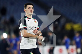 2023-02-05 - Tommaso Allan of Italy looks on at the end of the 2023 Six Nations, rugby union match between Italy and France on February 5, 2023 at Stadio Olimpico in Rome, Italy - RUGBY - 6 NATIONS 2023 - ITALY V FRANCE - SIX NATIONS - RUGBY