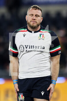 05/02/2023 - Luca Bigi of Italy reacts at the end of the 2023 Six Nations, rugby union match between Italy and France on February 5, 2023 at Stadio Olimpico in Rome, Italy - RUGBY - 6 NATIONS 2023 - ITALY V FRANCE - 6 NAZIONI - RUGBY