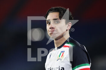 2023-02-05 - Ange Capuozzo of Italy reacts at the end of the 2023 Six Nations, rugby union match between Italy and France on February 5, 2023 at Stadio Olimpico in Rome, Italy - RUGBY - 6 NATIONS 2023 - ITALY V FRANCE - SIX NATIONS - RUGBY