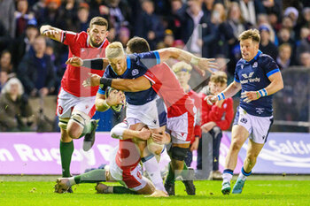 11/02/2023 - Kyle Steyn of Scotland is tackled during the Six Nations 2023, rugby union match between Scotland and Wales on February 11, 2023 at BT Murrayfield Stadium in Edinburgh, Scotland - RUGBY - SIX NATIONS 2023 - SCOTLAND V WALES - 6 NAZIONI - RUGBY
