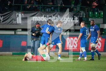 10/03/2023 - Italy celebrates win - U20 - ITALY VS WALES - 6 NAZIONI - RUGBY