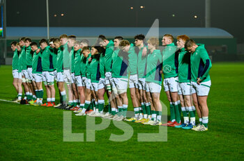 24/02/2023 - Ireland U20 lined up for the national anthems ceremony - U20 - ITALY VS IRELAND - 6 NAZIONI - RUGBY