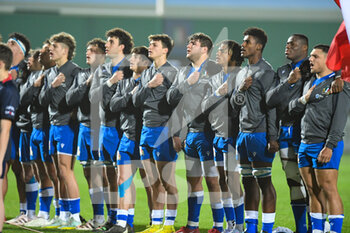 24/02/2023 - Italy U20 lined up for the national anthems ceremony - U20 - ITALY VS IRELAND - 6 NAZIONI - RUGBY