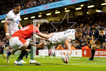 25/02/2023 - Ollie Lawrence of England scores his sides third try during the Six Nations 2023 rugby union match between Wales and England on 25 February 2023 at Principality Stadium in Cardiff, Wales - RUGBY - SIX NATIONS 2023 - WALES V ENGLAND - 6 NAZIONI - RUGBY