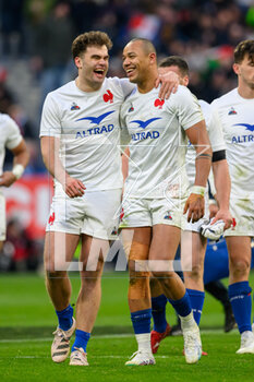 26/02/2023 - Damian Penaud (left) and Gael Fickou of France celebrate after the final whistle of the Six Nations 2023 rugby union match between France and Scotland on 26 February 2023 at Stade de France in Saint-Denis near Paris, France - RUGBY - SIX NATIONS 2023 - FRANCE V SCOTLAND - 6 NAZIONI - RUGBY