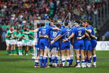 25/02/2023 - Players of Italy before the Six Nations 2023 rugby union match between Italy and Ireland on February 25, 2023 at Stadio Olimpico in Rome, Italy - RUGBY - SIX NATIONS 2023 - ITALY V IRELAND - 6 NAZIONI - RUGBY