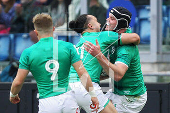 25/02/2023 - James Ryan of Ireland (R) celebrates with James Lowe after scoring a try during the Six Nations 2023 rugby union match between Italy and Ireland on February 25, 2023 at Stadio Olimpico in Rome, Italy - RUGBY - SIX NATIONS 2023 - ITALY V IRELAND - 6 NAZIONI - RUGBY