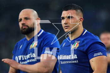 25/02/2023 - Simone Ferrari (L) and Danilo Fischetti (R) of Italy greet their supporters at the end of the Six Nations 2023 rugby union match between Italy and Ireland on February 25, 2023 at Stadio Olimpico in Rome, Italy - RUGBY - SIX NATIONS 2023 - ITALY V IRELAND - 6 NAZIONI - RUGBY