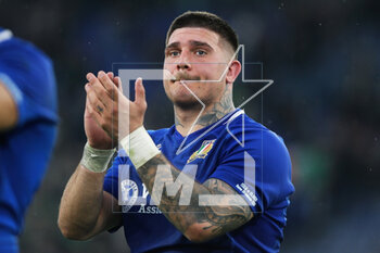25/02/2023 - Marco Riccioni of Italy greets his supporters at the end of the Six Nations 2023 rugby union match between Italy and Ireland on February 25, 2023 at Stadio Olimpico in Rome, Italy - RUGBY - SIX NATIONS 2023 - ITALY V IRELAND - 6 NAZIONI - RUGBY
