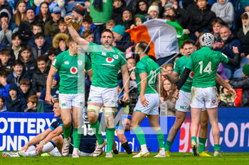 12/03/2023 - Jack Conan of Ireland celebrates after scoring a try during the Six Nations 2023 rugby union match between Scotland and Ireland on 12 March 2023 at BT Murrayfield in Edinburgh, Scotland - RUGBY - SIX NATIONS 2023 - SCOTLAND V IRELAND - 6 NAZIONI - RUGBY