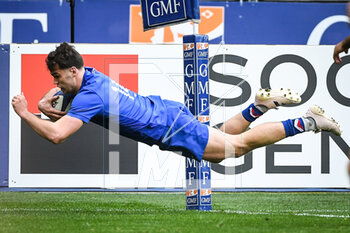 18/03/2023 - Damien PENAUD of France scores his try during the Six Nations 2023 rugby union match between France and Wales on March 18, 2023 at Stade de France in Saint-Denis near Paris, France - RUGBY - SIX NATIONS 2023 - FRANCE V WALES - 6 NAZIONI - RUGBY