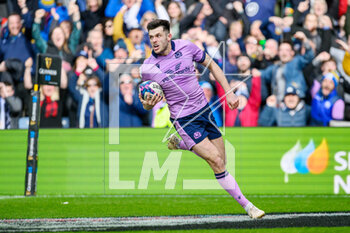 2023-03-18 - Blair Kinghorn of Scotland scores his third try during the Six Nations 2023 rugby union match between Scotland and Italy on 18 March 2023 at the BT Murrayfield Stadium in Edinburgh, Scotland - RUGBY - SIX NATIONS 2023 - SCOTLAND V ITALY - SIX NATIONS - RUGBY