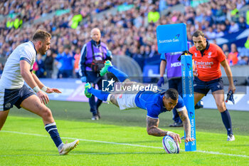 2023-07-29 - Monty Ioane of Italy scores a try during the Summer Nations Series 2023, rugby union match between Scotland and Italy on 29 July 2023 at the Scottish Gas Murrayfield Stadium in Edinburgh, Scotland - RUGBY - SUMMER NATIONS SERIES 2023 - SCOTLAND V ITALY - TEST MATCH - RUGBY