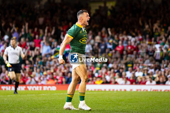 2023-08-19 - Jesse Kriel of South Africa celebrates scoring his sides fifth try during the Summer Nations Series 2023, Rugby Union Friendly match between Wales and South Africa on 19 August 2023 at Principality Stadium in Cardiff, Wales - RUGBY - SUMMER NATIONS SERIES 2023 - WALES V SOUTH AFRICA - TEST MATCH - RUGBY