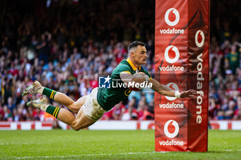 2023-08-19 - Jesse Kriel of South Africa scores his sides fifth try during the Summer Nations Series 2023, Rugby Union Friendly match between Wales and South Africa on 19 August 2023 at Principality Stadium in Cardiff, Wales - RUGBY - SUMMER NATIONS SERIES 2023 - WALES V SOUTH AFRICA - TEST MATCH - RUGBY