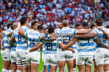 2023-08-26 - Argentinian team before the rugby match between national teams of Spain and Argentina (los Pumas) played at Estadio Civitas Metropolitano on August 26, 2023 in Madrid, Spain - RUGBY 2023: SPAIN VS ARGENTINA - TEST MATCH - RUGBY