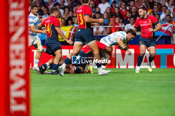 2023-08-26 - Mateo Carreras (Argentina) in action during the rugby match between national teams of Spain and Argentina (los Pumas) played at Estadio Civitas Metropolitano on August 26, 2023 in Madrid, Spain - RUGBY 2023: SPAIN VS ARGENTINA - TEST MATCH - RUGBY