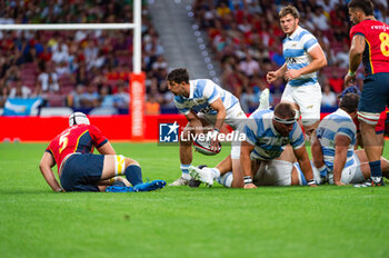 2023-08-26 - Tomas Cubelli (Argentina) in action during the rugby match between national teams of Spain and Argentina (los Pumas) played at Estadio Civitas Metropolitano on August 26, 2023 in Madrid, Spain - RUGBY 2023: SPAIN VS ARGENTINA - TEST MATCH - RUGBY