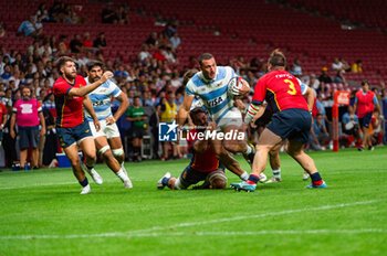 2023-08-26 - Rodrigo Isgro (Argentina) in action during the rugby match between national teams of Spain and Argentina (los Pumas) played at Estadio Civitas Metropolitano on August 26, 2023 in Madrid, Spain - RUGBY 2023: SPAIN VS ARGENTINA - TEST MATCH - RUGBY
