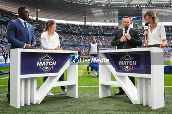 2023-08-27 - Yannick NYANGA, Marjorie MAYANS, Christian CALIFANO and Isabelle ITHURBURU during the Summer Nations Series 2023, rugby union match between France and Australia on August 27, 2023 at Stade de France in Saint-Denis near Paris, France - RUGBY - SUMMER NATIONS SERIES 2023 - FRANCE V AUSTRALIA - TEST MATCH - RUGBY