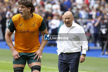 2023-08-28 - Head coach of Australia Eddie Jones during the Summer Nations Series 2023, rugby union match between France and Australia on August 27, 2023 at Stade de France in Saint-Denis near Paris, France - RUGBY - SUMMER NATIONS SERIES 2023 - FRANCE V AUSTRALIA - TEST MATCH - RUGBY