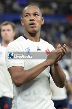 2023-09-08 - Gael Fickou of France salutes the fans following the World Cup 2023, Pool A rugby union match between France and New Zealand (All Blacks) on September 8, 2023 at Stade de France in Saint-Denis near Paris, France - RUGBY - WORLD CUP 2023 - FRANCE V NEW ZEALAND - WORLD CUP - RUGBY