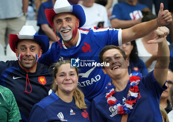 2023-09-08 - Supporters of Français during the World Cup 2023, Pool A rugby union match between France and New Zealand on September 8, 2023 at Stade de France in Saint-Denis near Paris, France - RUGBY - WORLD CUP 2023 - FRANCE V NEW ZEALAND - WORLD CUP - RUGBY