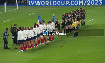 2023-09-08 - Team France and Nouvelle Zelande during the World Cup 2023, Pool A rugby union match between France and New Zealand on September 8, 2023 at Stade de France in Saint-Denis near Paris, France - RUGBY - WORLD CUP 2023 - FRANCE V NEW ZEALAND - WORLD CUP - RUGBY